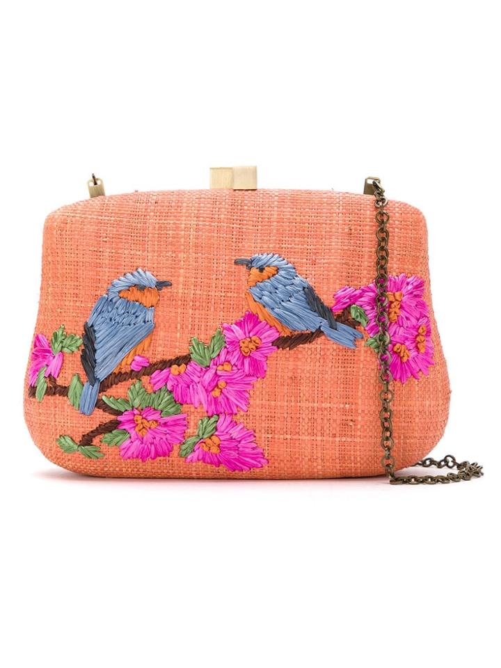 Serpui Embroidered Clutch Bag - Yellow