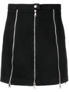 Mcq Alexander Mcqueen Multiple-zipper Denim Skirt - Black