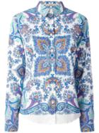 Etro All Over Print Shirt, Women's, Size: 40, White, Cotton/spandex/elastane
