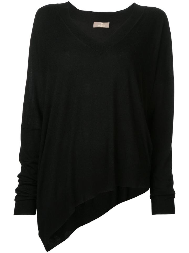 Cruciani - Asymmetric Jumper - Women - Viscose/cashmere - 44, Black, Viscose/cashmere
