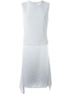 Dkny Draped Sides Dress, Women's, Size: Large, Grey, Triacetate/polyester