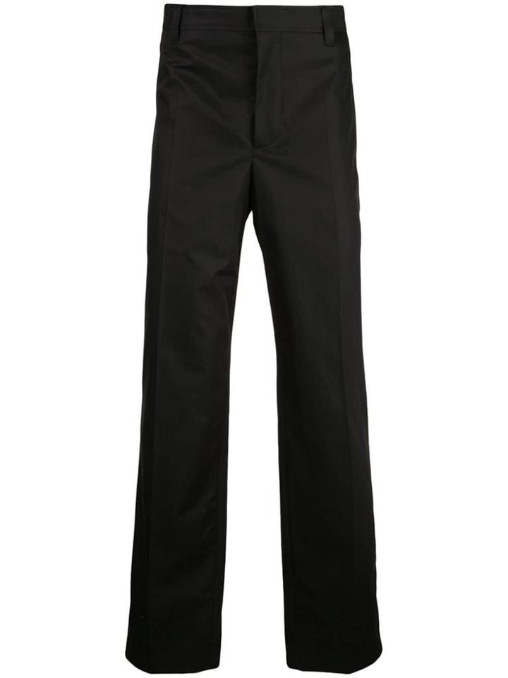 Burberry Contrast Side Print Trousers - Black