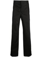 Burberry Contrast Side Print Trousers - Black