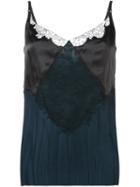 Nina Ricci Lace Inserts Cami Top, Women's, Size: 36, Black, Viscose/silk