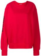 Styland Logo Sleeve Print Sweatshirt - Red