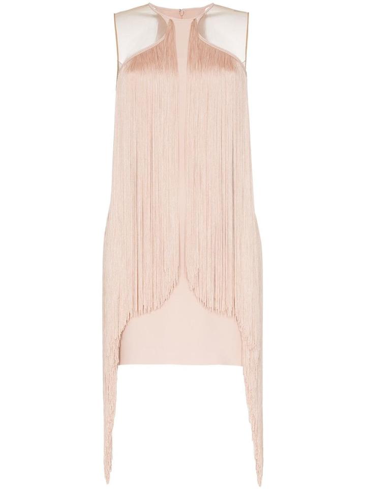 Stella Mccartney Fringe Trim Bodycon Mini Dress - Pink
