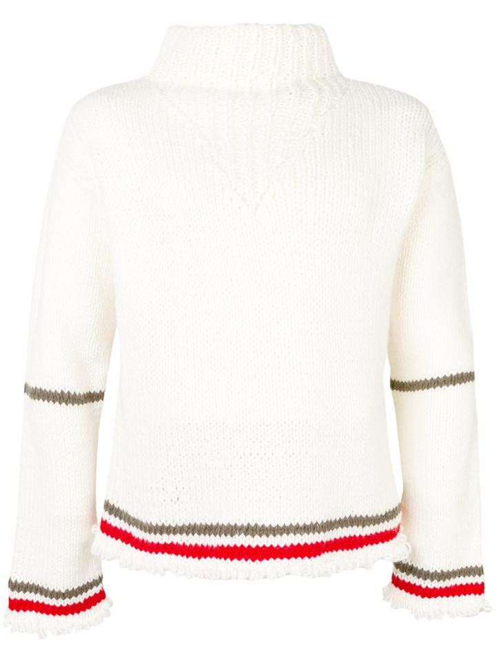 Maison Margiela Stripe Detail Jumper - White