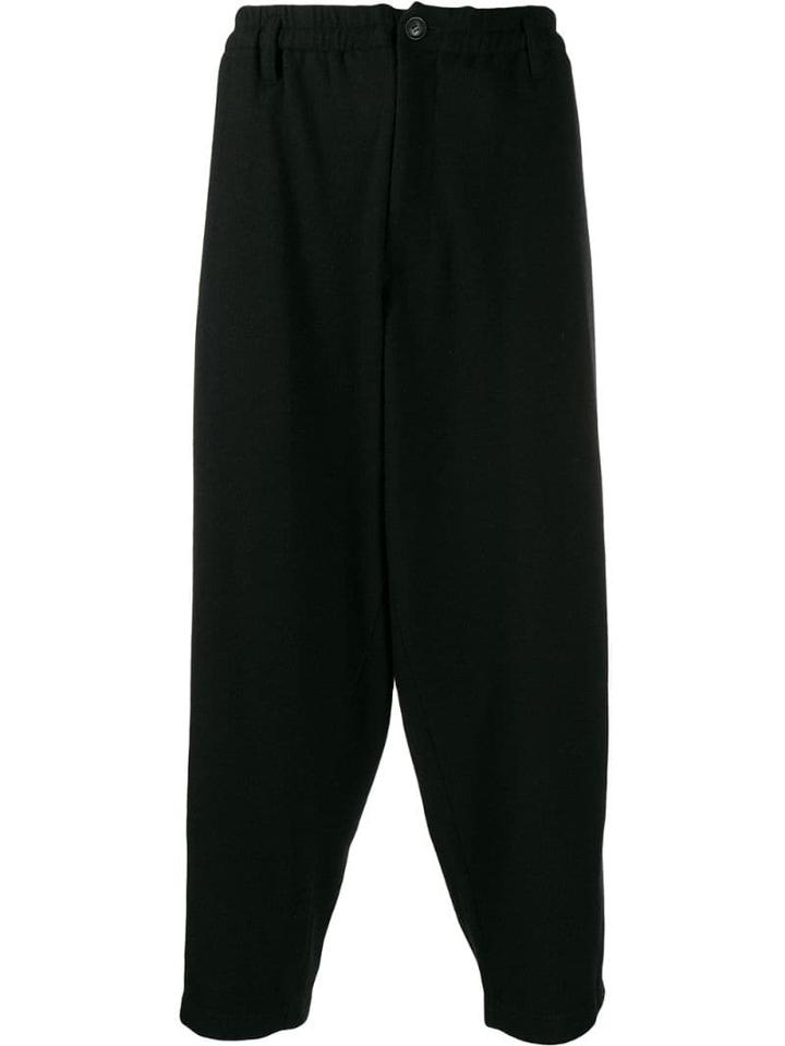 Yohji Yamamoto Wool Black Trouser With Button On The Side
