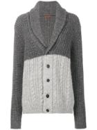Barena Shawl Lapel Tonal Cardigan - Grey