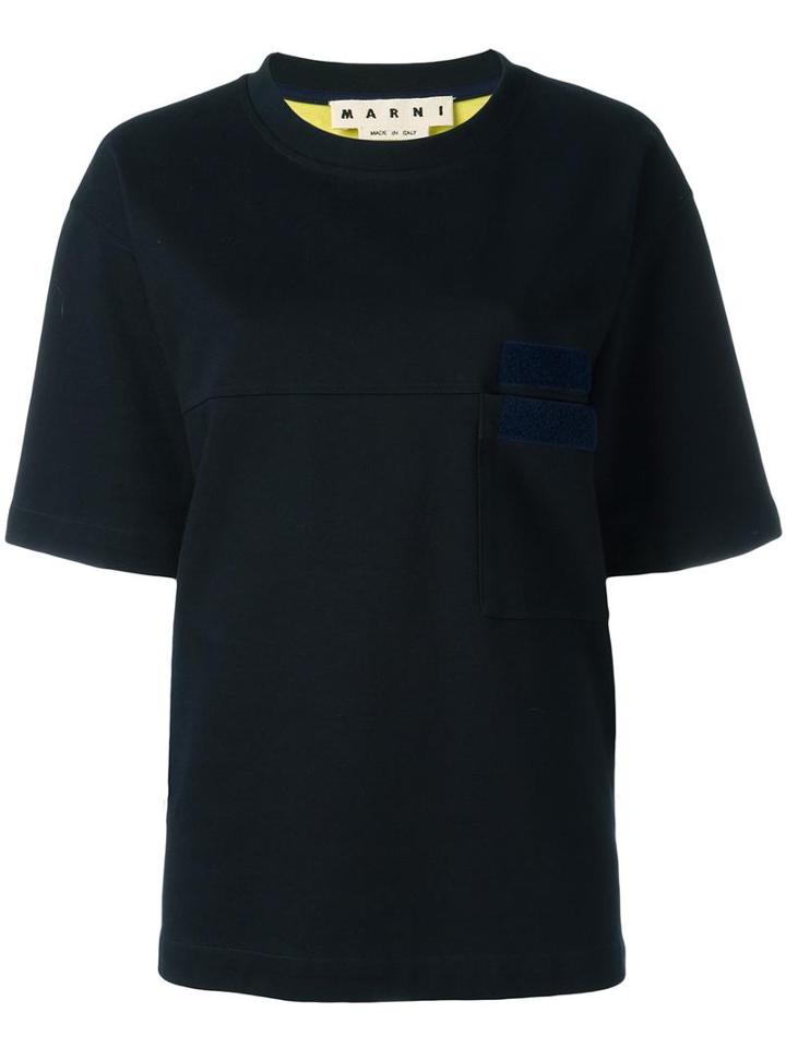 Marni Short Sleeved Sweatshirt, Men's, Size: 48, Blue, Cotton