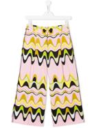 Emilio Pucci Junior Wavy Striped Printed Trousers - Multicolour