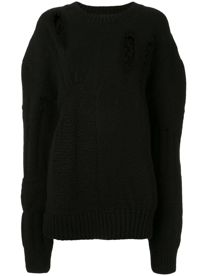 Ann Demeulemeester Distressed Detail Jumper - Black
