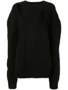 Ann Demeulemeester Distressed Detail Jumper - Black