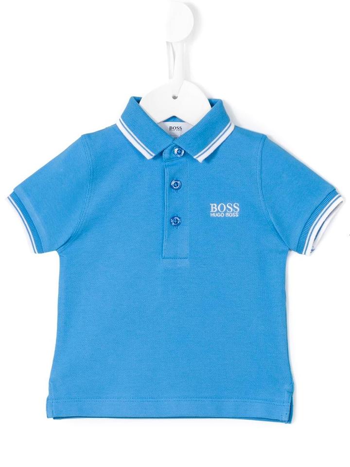 Boss Kids - Embroidered Logo Polo Shirt - Kids - Cotton - 12 Mth, Blue
