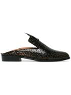 Robert Clergerie Patent Leather Asier Backless Loafers - Black