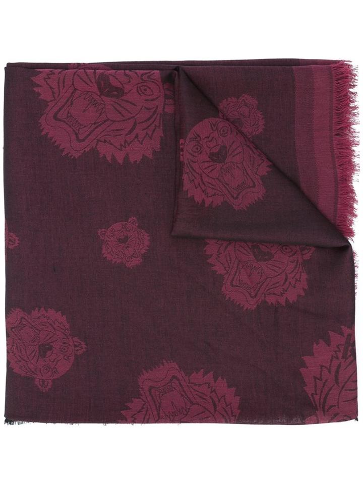 Kenzo Multi Tiger Scarf, Women's, Pink/purple, Cotton/modal