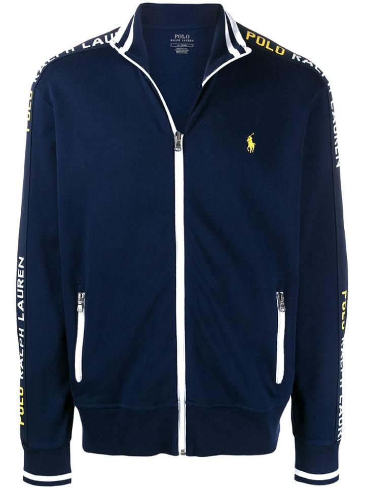 Polo Ralph Lauren Logo Print Stripe Sports Jacket - Blue
