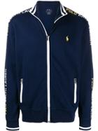 Polo Ralph Lauren Logo Print Stripe Sports Jacket - Blue