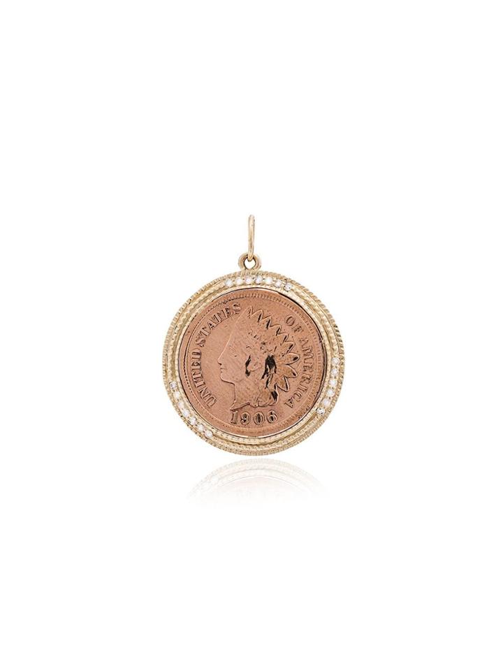 Jacquie Aiche 14k Gold And Diamond Coin Necklace