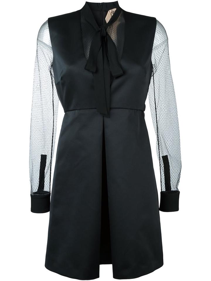 No21 Sleeveless A-line Dress, Women's, Size: 46, Black, Cupro/polyester/polyamide/silk
