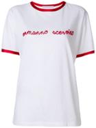 Ermanno Scervino Silk Trim Flocked T-shirt - White