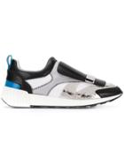 Sergio Rossi Metallic Plaque Sneakers - White