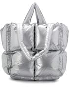 Off-white Padded Square Tote - Silver