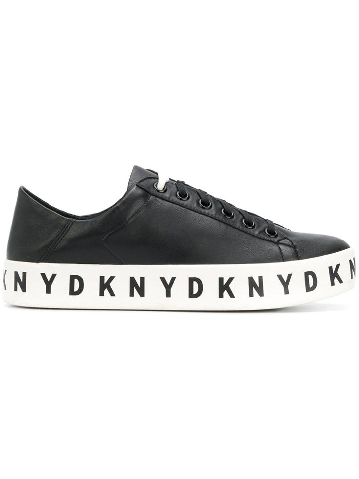 Donna Karan Nappa Platform Sneakers - Black