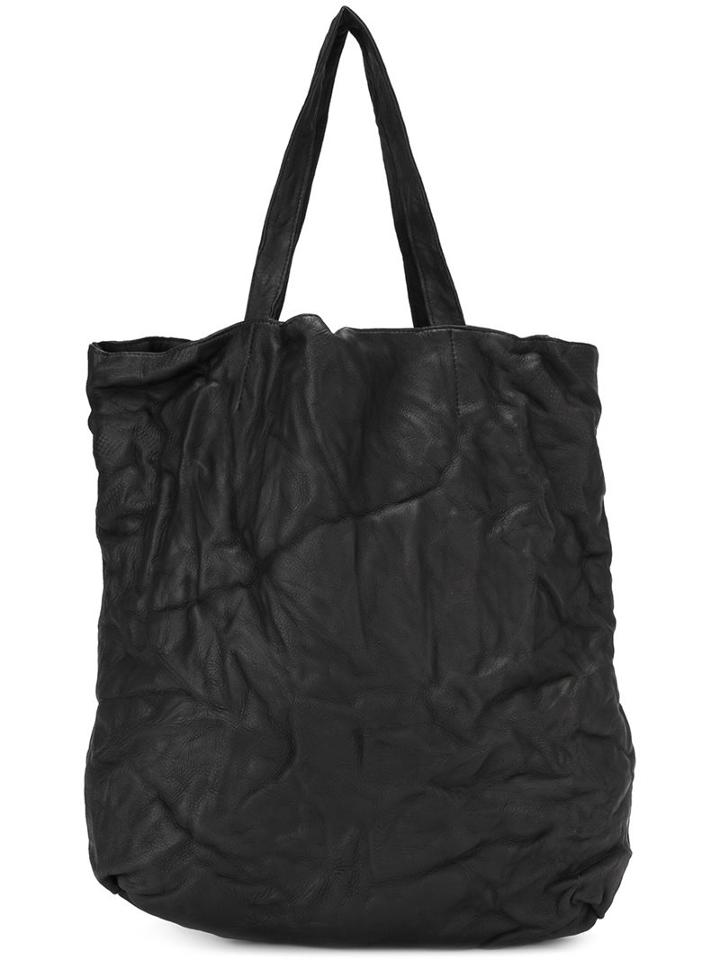 Yohji Yamamoto Crease Effect Tote, Women's, Black