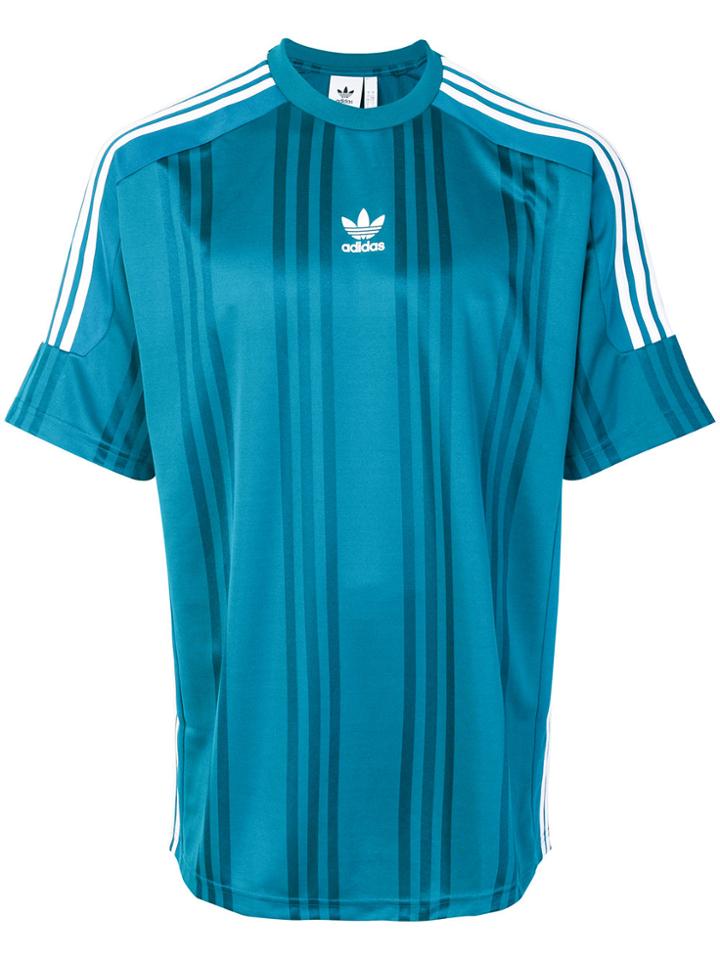 Adidas Adidas Originals 3 Stripes Jacquard Jersey T-shirt - Blue