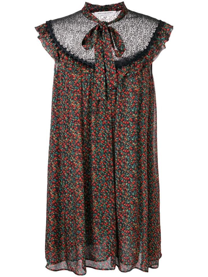 Philosophy Di Lorenzo Serafini Sleeveless Floral Dress - Black