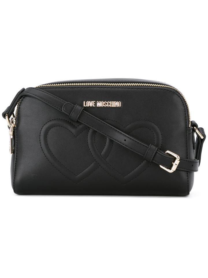 Love Moschino - Heart Stitch Shoulder Bag - Women - Polyurethane - One Size, Women's, Black, Polyurethane