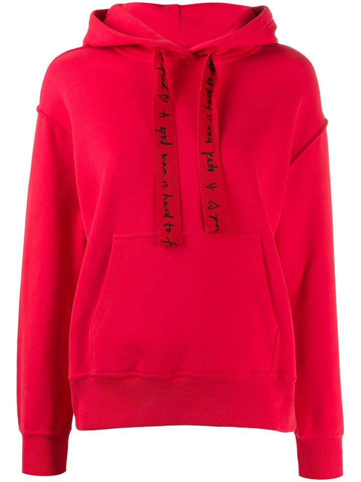 Escada Oversized Long-sleeved Hoodie - Red