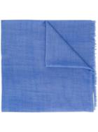 Closed Logo Frayed Hem Scarf - Blue