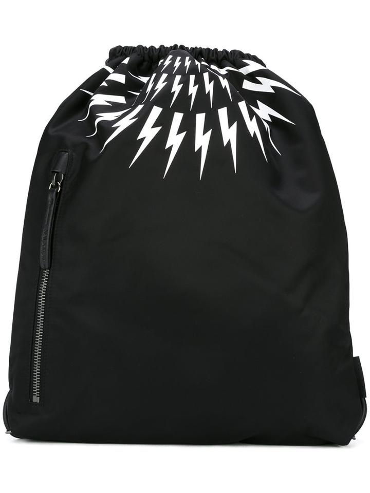 Neil Barrett Lightning Bolt Print Backpack