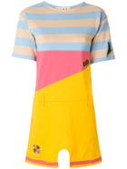Marni Striped Colourblock Mini T-shirt Dress - Yellow & Orange