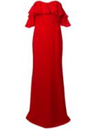 Alexander Mcqueen Dropped Sleeves Evening Dress - Red