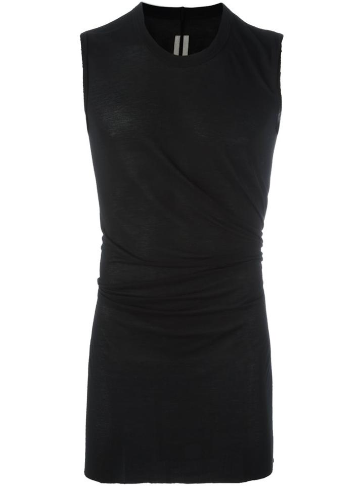 Rick Owens Long Tank Top, Men's, Size: Small, Black, Viscose/silk