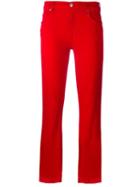 7 For All Mankind Cropped Trousers, Women's, Size: 29, Red, Cotton/polyester/spandex/elastane