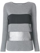 Fabiana Filippi Contrast Panel T-shirt - Grey