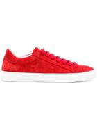 Hide & Jack Crocodile Embossed Sneakers - Red