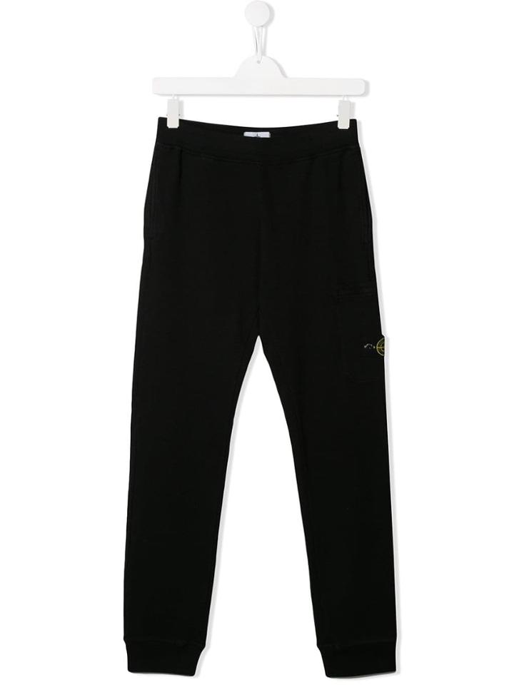 Stone Island Junior Logo Badge Track Pants - Black