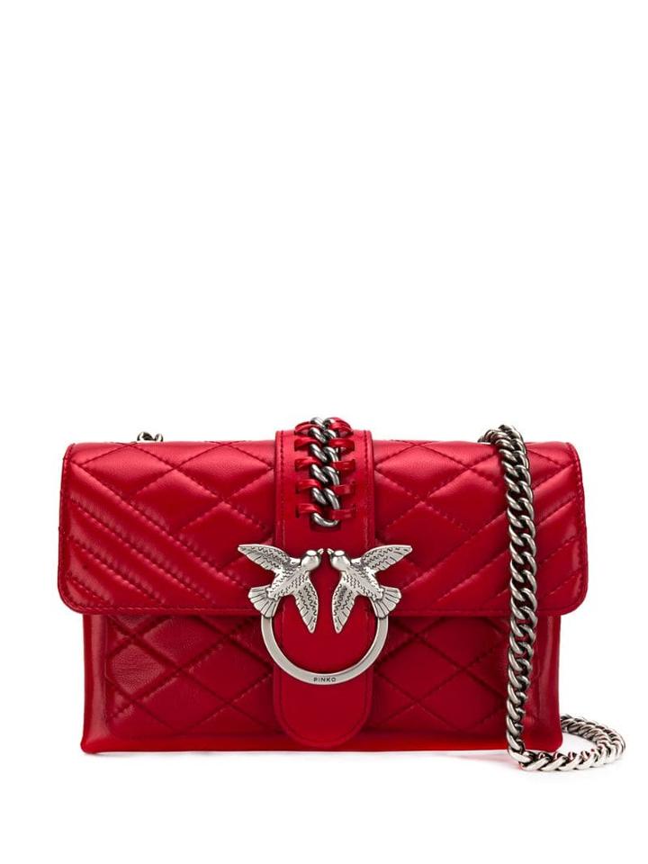 Pinko Mini Love Shoulder Bag - Red