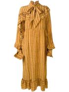 Rokh Ruffled Panel Midi Dress - Yellow