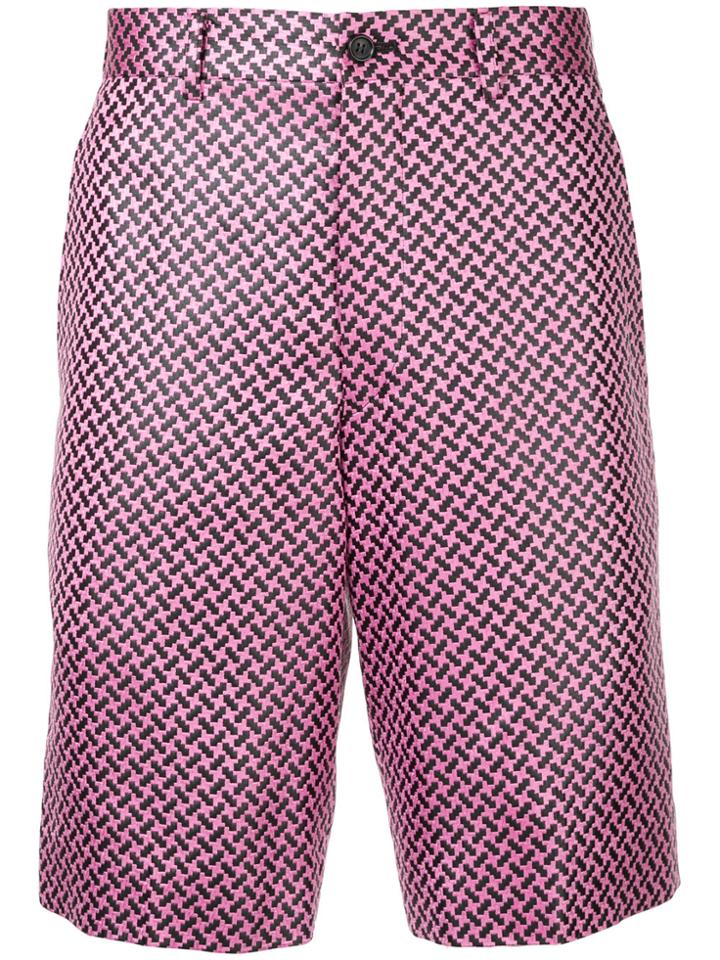 Comme Des Garçons Vintage Geometric Pattern Shorts - Pink & Purple
