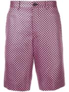 Comme Des Garçons Vintage Geometric Pattern Shorts - Pink & Purple