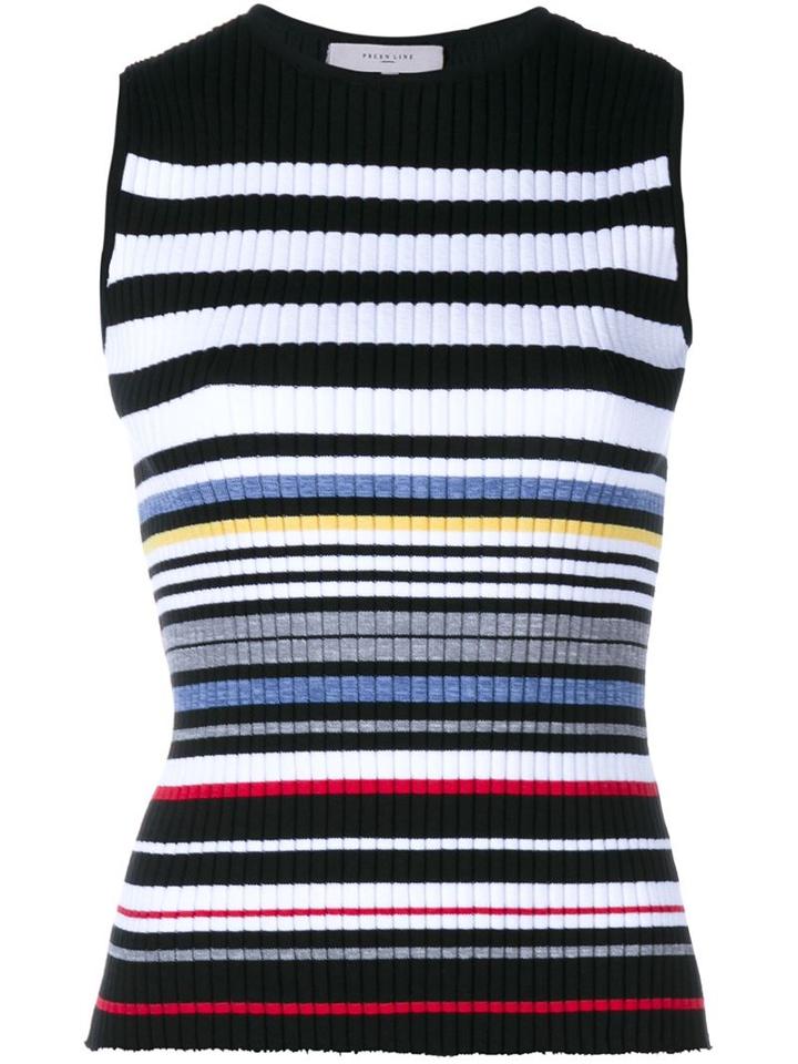 Preen By Thornton Bregazzi Sleeveless Striped Knit Top