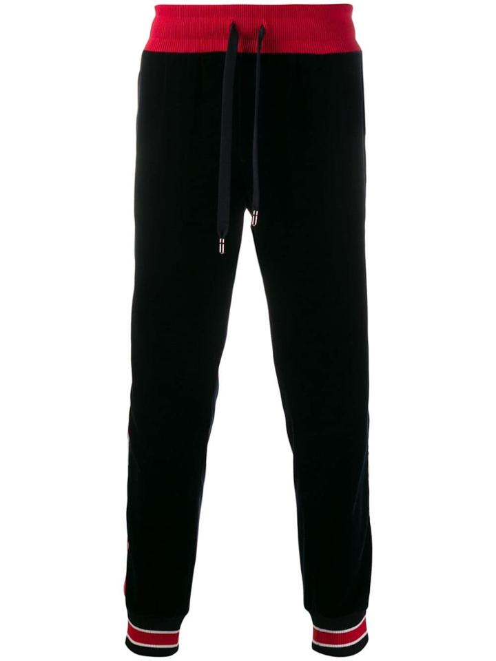 Dolce & Gabbana Velvet Track Pants - Black