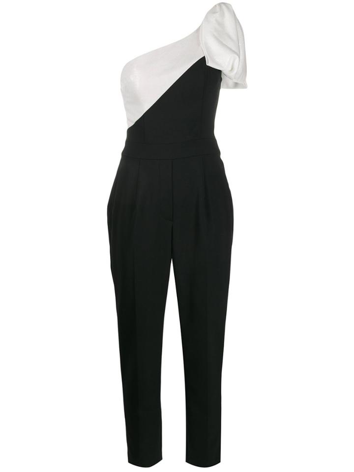 Viktor & Rolf Soir One-shoulder Two-tone Jumpsuit - Black