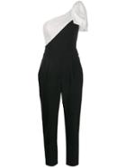 Viktor & Rolf Soir One-shoulder Two-tone Jumpsuit - Black